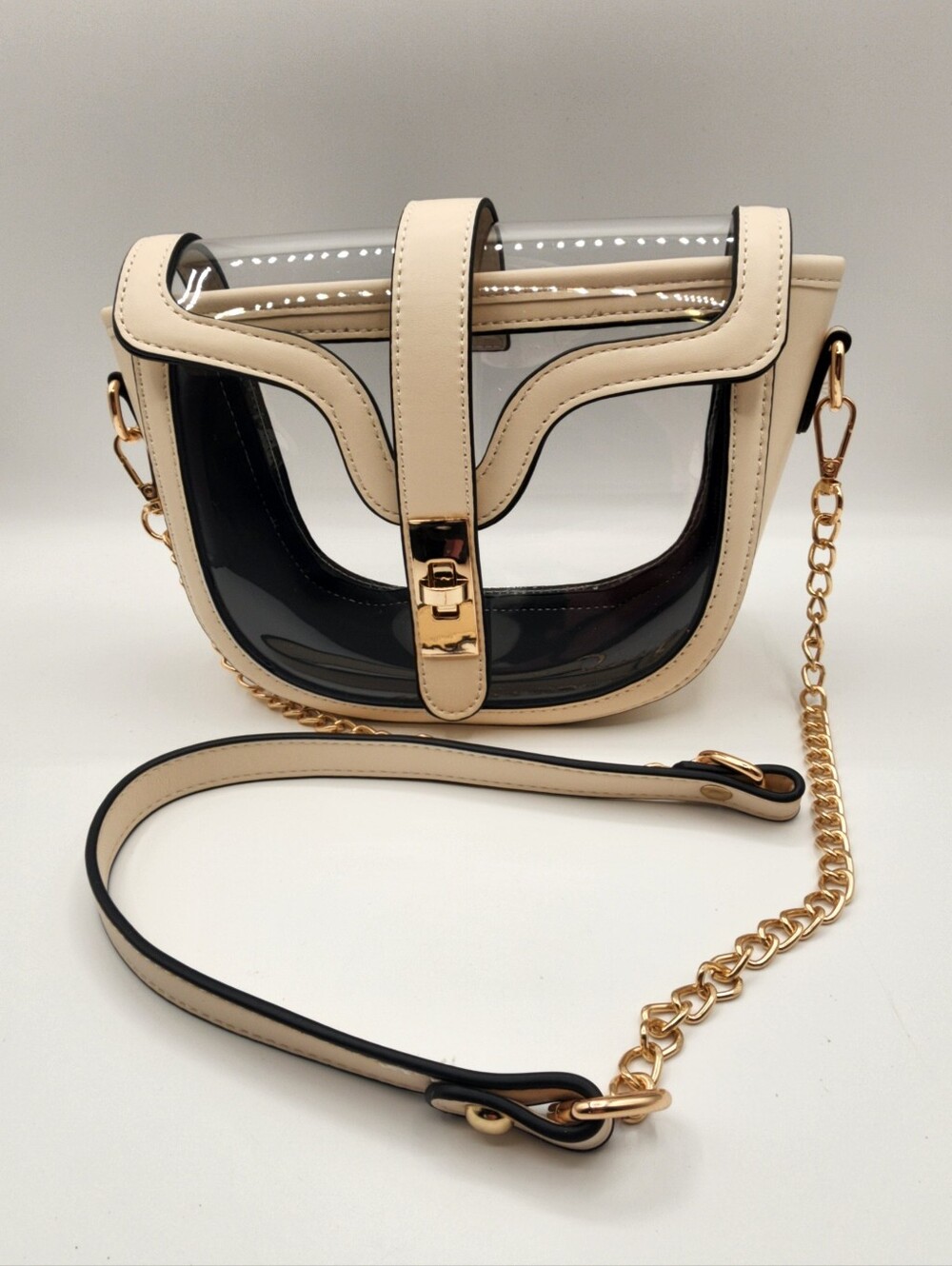 Zenana Premium Clear Transparent Saddle Bag NWOT